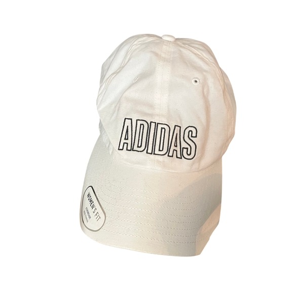 Adidas Hats and Visors Women\'s White Black Logo Adjustable Golf‎ Tennis